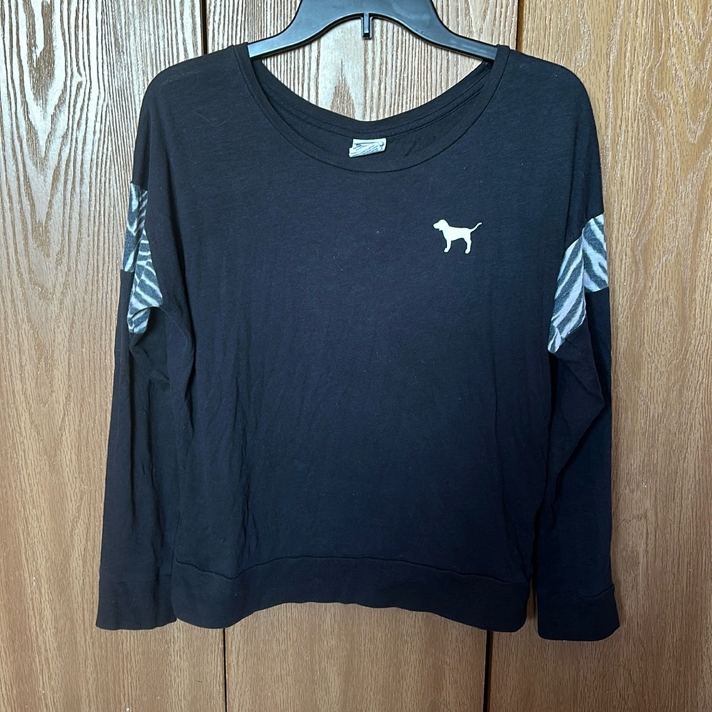 PINK long sleeve zebra print top
